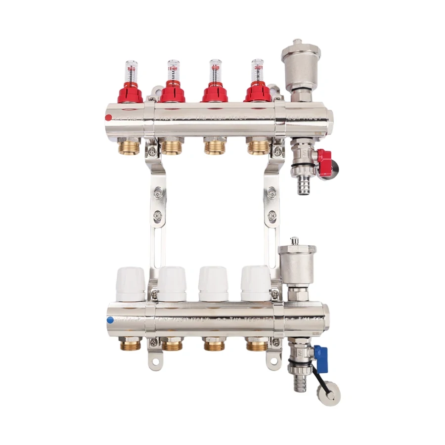 купить Коллекторная группа 1", 6 ходов, латунный корпус, без кранов по оптовой цене NIKHI 