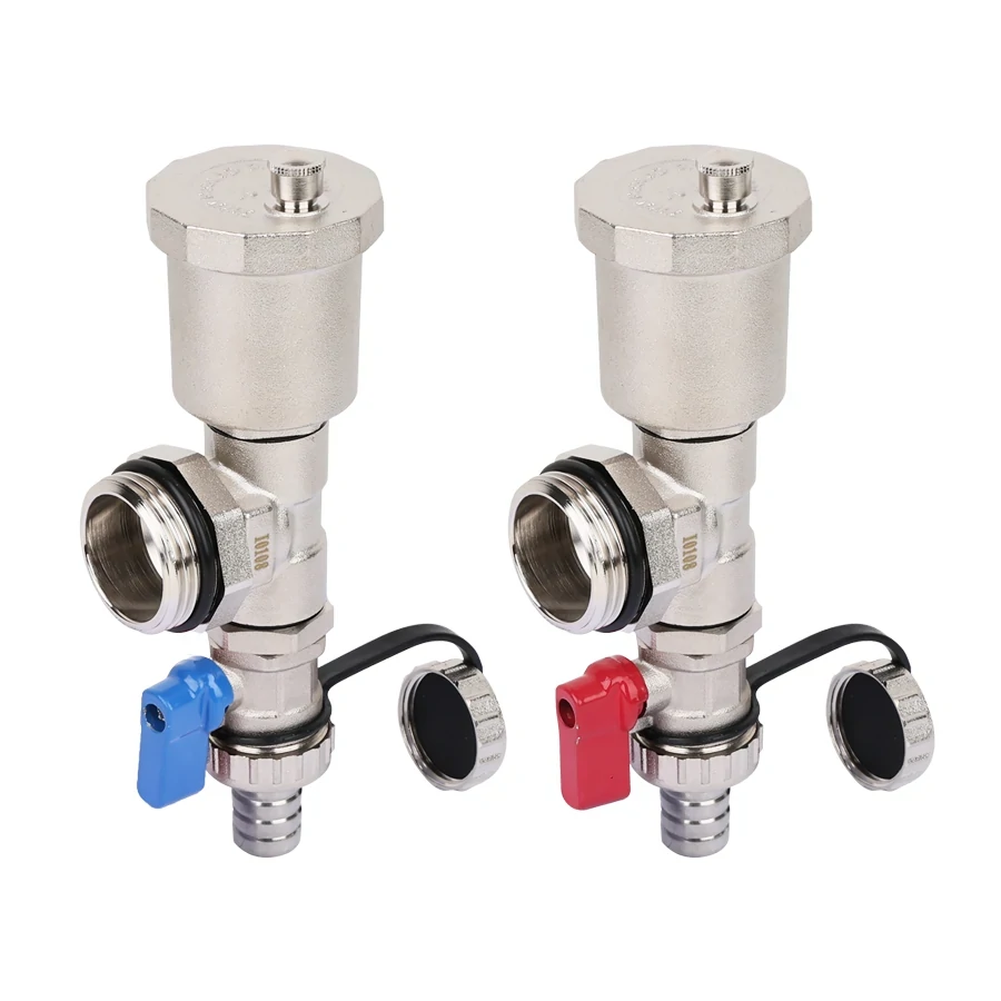 Тройник+воздухоотводчик+сливный кран для под. и обр. контура