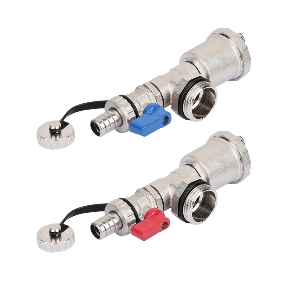 купить Тройник+воздухоотводчик+сливный кран для под. и обр. контура по оптовой цене NIKHI 