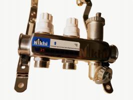 Коллектор стальной для систем отопления на 2 контура HSD2002