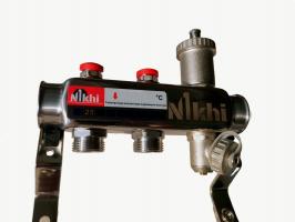 Коллектор стальной для систем отопления на 2 контура HSD2002