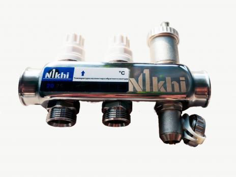 купить Коллектор стальной для систем отопления на 2 контура HSD2002 по оптовой цене NIKHI 