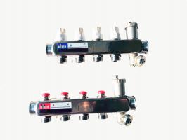 Коллектор стальной для систем отопления на 4 контура HSD2004