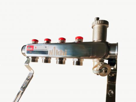 купить Коллектор стальной для систем отопления на 4 контура HSD2004 по оптовой цене NIKHI 