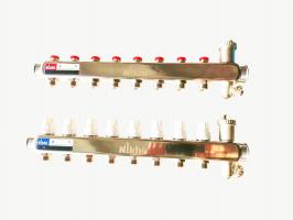 Коллектор стальной для систем отопления на 8 контуров HSD2008