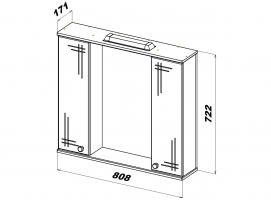 Зеркальный шкаф Июнь 80