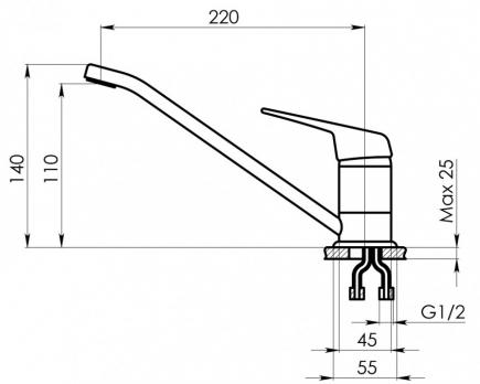 купить КУХОННЫЙ СМЕСИТЕЛЬ STANDART ST-21 по оптовой цене NIKHI 