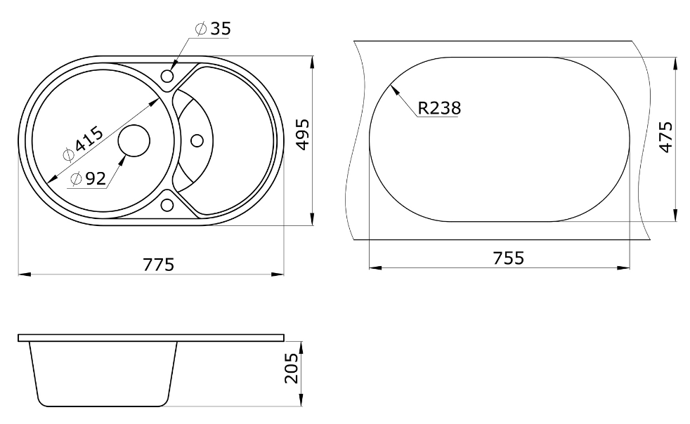 купить КУХОННАЯ МОЙКА GRANULA 7801 по оптовой цене NIKHI 