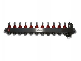 Коллектор стальной для отопления c расходомерами на 13 контуров HSW2013