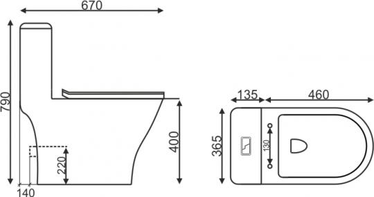 купить Монолит T1060 безободковый, сиденье дюропласт(с гофрой и подводкой) | EVA GOLD по оптовой цене NIKHI 