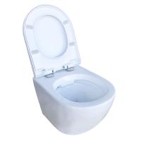 Унитаз подвесной K49, безободковый, сиденье ДП, крепления | EVA GOLD