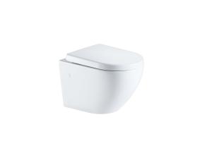 Унитаз подвесной K49, безободковый, сиденье ДП, крепления | EVA GOLD