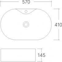 Умывальник накладной A483 овальный (570*410*145 мм) | EVA GOLD