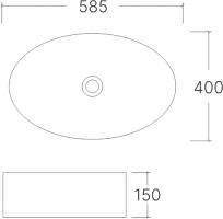 Умывальник накладной A252 овальный (585*400*150 мм) | EVA GOLD