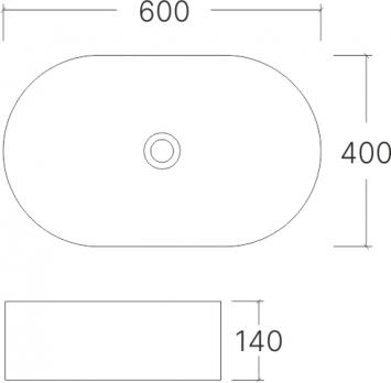 купить Умывальник накладной A257T овальный (600*400*140 мм) | EVA GOLD по оптовой цене NIKHI 