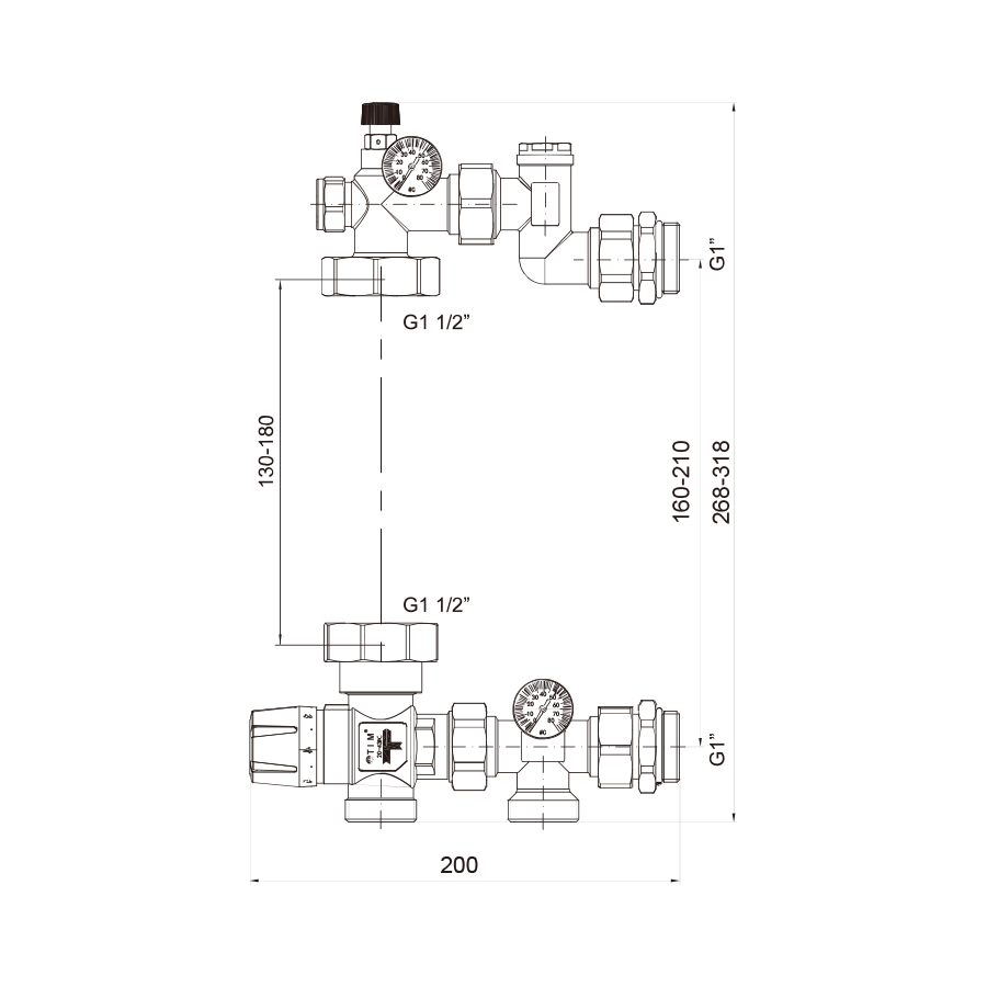 купить Насосно-смесительный узел  с эксцентриком 11/2 по оптовой цене NIKHI 