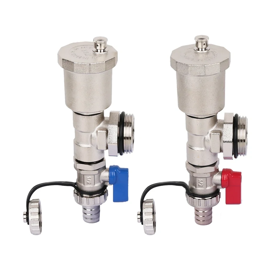 Концевой элемент для коллектора в сборе (тройник, воздухоотводчик, дренажный кран)?пара) 3/4"