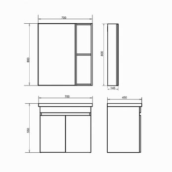 купить Тумба-умывальник подвесная Comforty Осло-70ПД бетон светлый с раковиной COMO 70 по оптовой цене NIKHI 