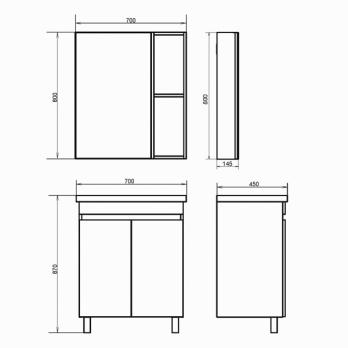 купить Тумба-умывальник напольная Comforty Осло-70НД бетон светлый с раковиной COMO 70 по оптовой цене NIKHI 