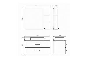 COMFORTY. Зеркало-шкаф "Амстердам-95" белый