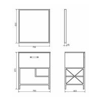 COMFORTY. Тумба-умывальник "Бредфорд-75" дуб темный с раковиной COMFORTY 75E черная матовая