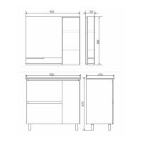 COMFORTY. Тумба-умывальник "Верона-90" дуб белый с раковиной Quadro 90