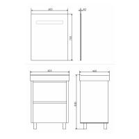 COMFORTY. Тумба-умывальник "Дублин-60" белый глянец с раковиной COMFORTY 8056