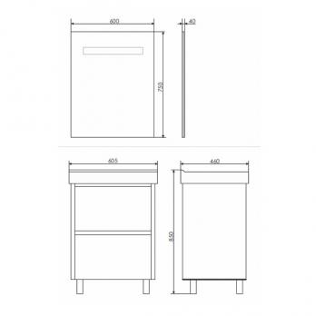 купить COMFORTY. Тумба-умывальник "Дублин-60" белый глянец с раковиной COMFORTY 8056 по оптовой цене NIKHI 