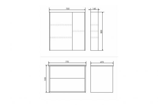 купить COMFORTY. Зеркало-шкаф "Женева-75" дуб белый по оптовой цене NIKHI 