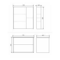 COMFORTY. Тумба-умывальник "Женева-75" дуб белый с раковиной COMFORTY 75E