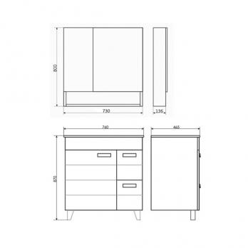 купить COMFORTY. Зеркало-шкаф "Клеон-75" белый/дуб дымчатый по оптовой цене NIKHI 