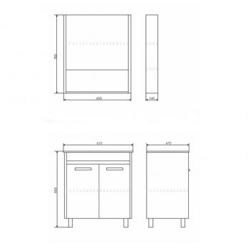 купить COMFORTY. Тумба-умывальник "Марио-60" дуб дымчатый с раковиной "Quadro 60" по оптовой цене NIKHI 