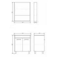 COMFORTY. Тумба-умывальник "Марио-60" сосна лоредо с раковиной "Quadro 60"