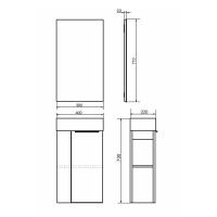 COMFORTY. Тумба-умывальник "Матэ-40" дуб тёмно-коричневый с раковиной CREA 40, P-UM-CRE40/1