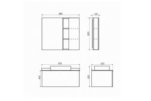 купить COMFORTY. Зеркало-шкаф "Милан-90" белый глянец по оптовой цене NIKHI 