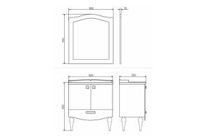 COMFORTY. Зеркало "Монако-80" белый глянец