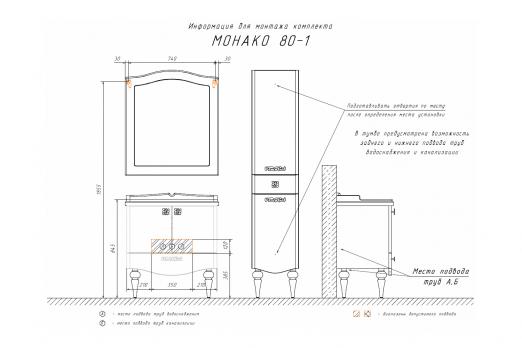 купить COMFORTY. Зеркало "Монако-80" белый глянец по оптовой цене NIKHI 