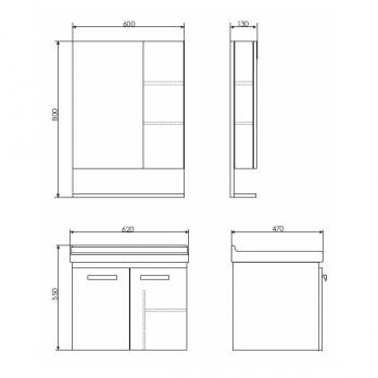 купить COMFORTY. Тумба-умывальник "Рига-60" дуб сонома с раковиной COMFORTY 9335-60 по оптовой цене NIKHI 