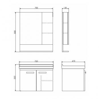 купить COMFORTY. Тумба-умывальник "Рига-70" дуб сонома с раковиной COMFORTY 9335-70 по оптовой цене NIKHI 