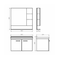 COMFORTY. Тумба-умывальник "Рига-80" дуб сонома с раковиной COMFORTY 9335-80