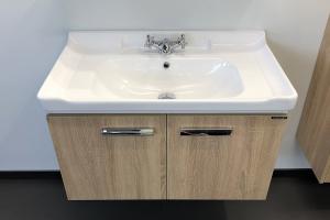 COMFORTY. Тумба-умывальник "Рига-80" дуб сонома с раковиной COMFORTY 9335-80