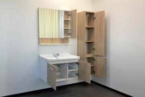 COMFORTY. Тумба-умывальник "Рига-80" дуб сонома с раковиной COMFORTY 9335-80