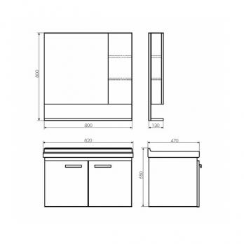 купить COMFORTY. Тумба-умывальник "Рига-80" дуб сонома с раковиной COMFORTY 9335-80 по оптовой цене NIKHI 
