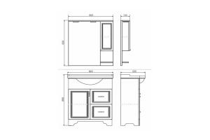 COMFORTY. Зеркало-шкаф "Севилья-85" слоновая кость