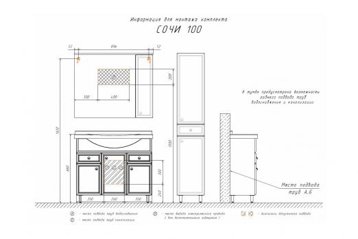 купить COMFORTY. Зеркало-шкаф "Сочи-100" белый глянец по оптовой цене NIKHI 