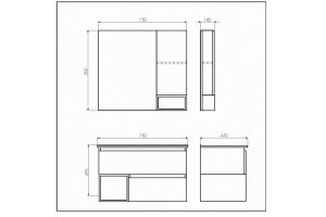 COMFORTY. Тумба-умывальник "Турин-75" дуб белый с раковиной COMFORTY 75E