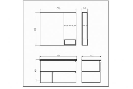 купить COMFORTY. Тумба-умывальник "Турин-75" дуб белый с раковиной COMFORTY 75E по оптовой цене NIKHI 