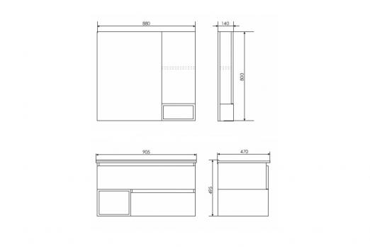 купить COMFORTY. Тумба-умывальник "Турин-90" дуб белый с раковиной COMFORTY 90E по оптовой цене NIKHI 