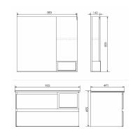 COMFORTY. Тумба-умывальник "Турин-90L" дуб бежевый с раковиной COMFORTY 9090EL