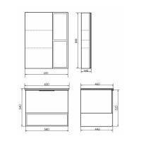 COMFORTY. Зеркало-шкаф "Франкфурт-60" бетон светлый